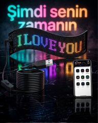 60 cm LED Matrix Panel 16x96 Piksel Bluetooth Kontrollü RGB Kayan Yazı Ekranı