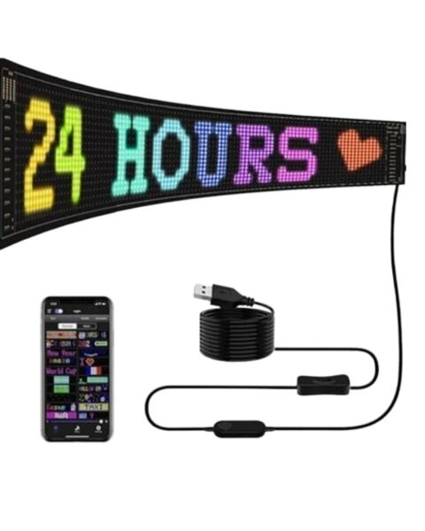 60 cm LED Matrix Panel 16x96 Piksel Bluetooth Kontrollü RGB Kayan Yazı Ekranı