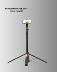 Dikey ve Yatay Çekim Destekli Selfie Stick Tripod
