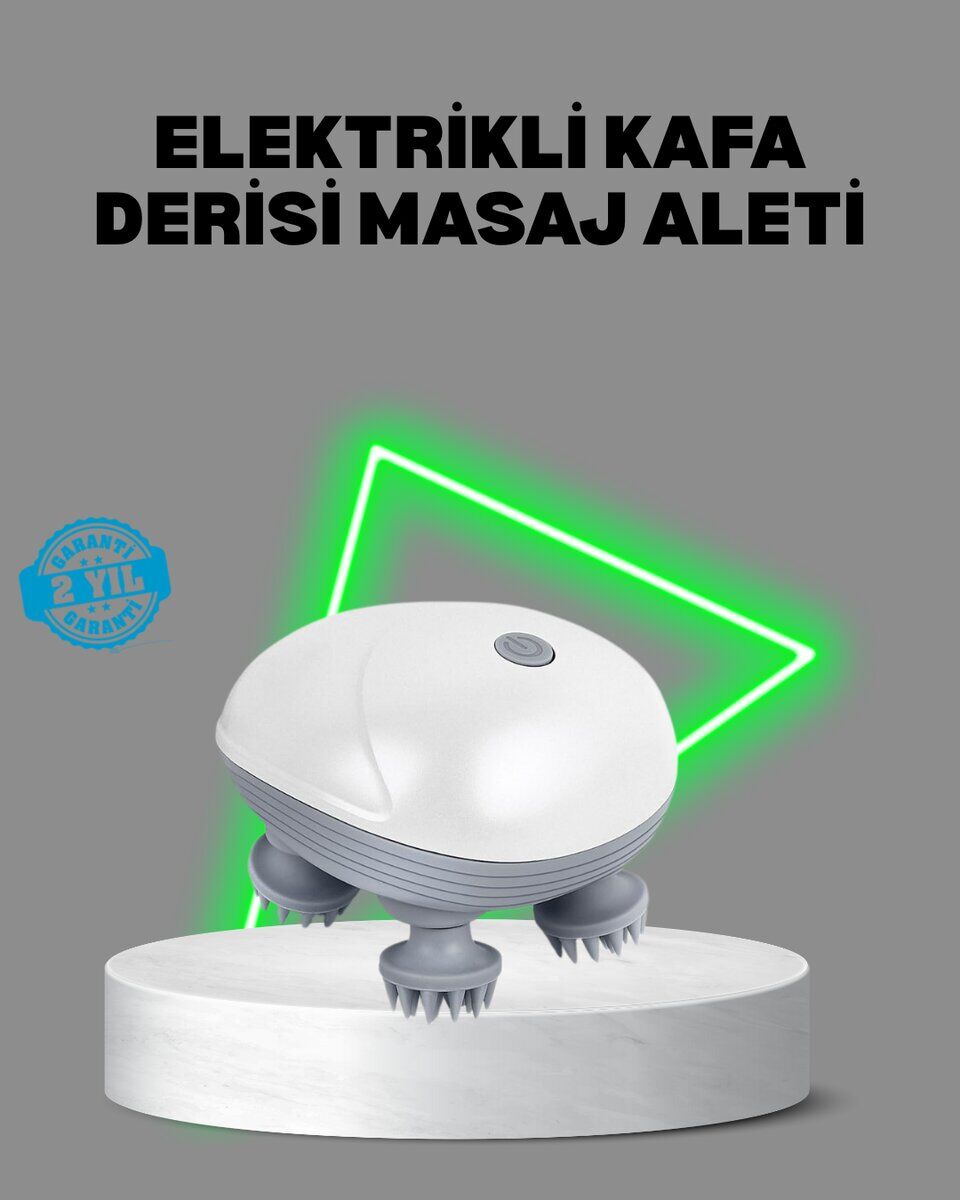 Elektrikli Kafa Derisi Masaj Aleti Islak ve Kuru Kullanım