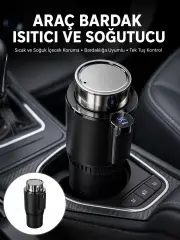 Isıtma Soğutma Özellikli Araç Bardaklığı Çakmak Girişli Akıllı Yeni Nesil