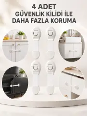 4'lü Esnek Kayışlı Çocuk Güvenlik Kilidi Pratik ve Güvenli Kullanım