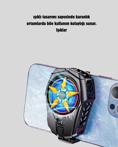 Şarj Edilebilir Telefon Soğutucu Fan – Taşınabilir Sessiz ve Güçlü Oyun Soğutucusu