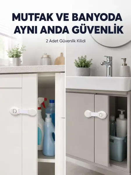 2'li Dolap ve Çekmece Güvenlik Kilidi Seti