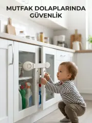 Çocuk Güvenlik Dolap ve Çekmece Kilidi Güçlü Yapışkanlı Emniyet Kilidi