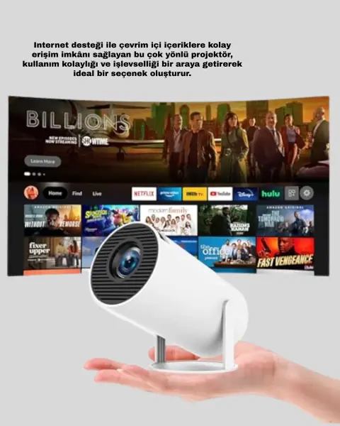 Oyun Konsolu Uyumlu Kablosuz Projeksiyon Cihazı Ev Sinema Deneyimi Yeni Nesil