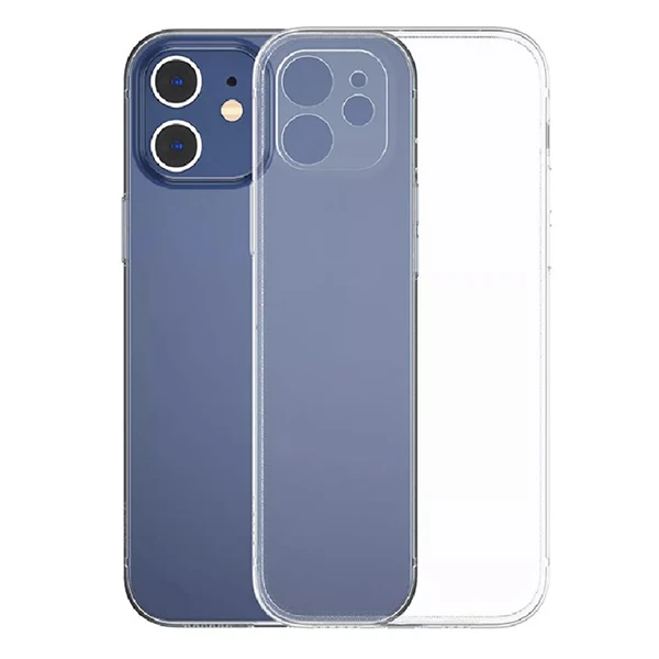 Baseus Simple Case iPhone 12 6.1 İnce Şeffaf Silikon Kılıf Kamera Korumalı-(5775)