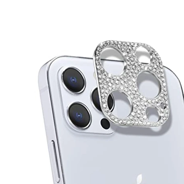 ALLY İPhone 12 Pro Max Kamera Koruyucu Lens Diamond Taş İşlemeli-(5775)