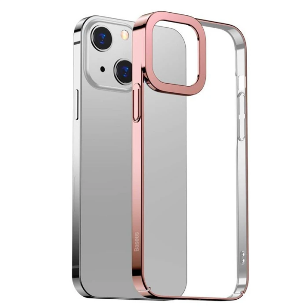 Baseus Glitter iPhone 13 6.1inç Kılıf Renkli Kenar Şeffaf Silikon-(5775)