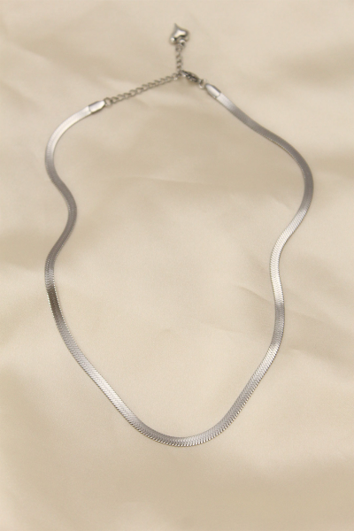 316L Çelik Silver Renk 45 cm İtalyan Zincir Model Kadın Kolye 5886