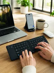 Kablosuz Katlanabilir Bluetooth Klavye Telefon Tablet Bilgisayar Uyumlu