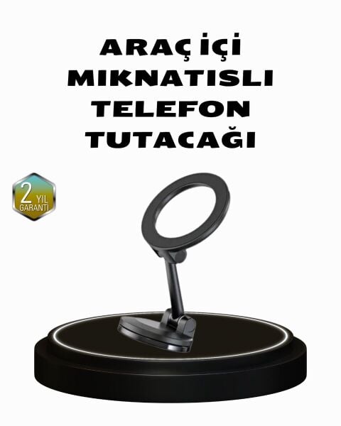360° Dönebilen Katlanır Manyetik Araç Telefon Tutucu – MagSafe Uyumlu Kompakt ve Şık Tasarım