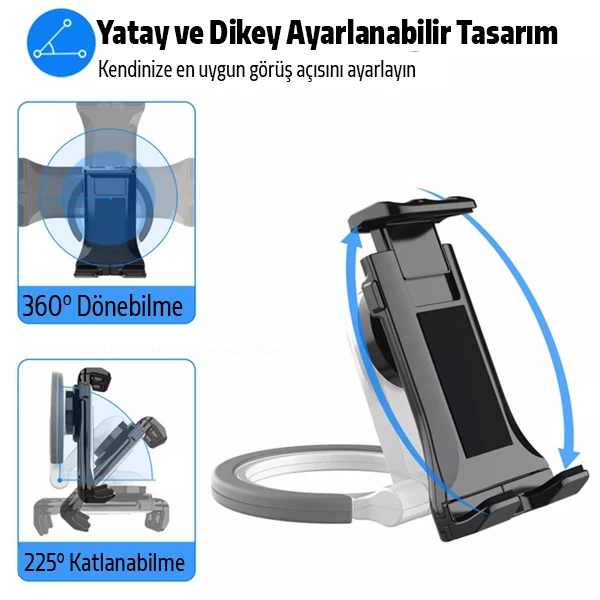 ALLY PB-47B Askılı Katlanabilen Çok İşlevli Tablet -Telefon Standı Tutucu-(5775)