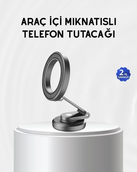 Manyetik Katlanabilir Araç Telefon Tutucu – MagSafe Uyumlu 360° Ayarlanabilir Güçlü Mıknatıs