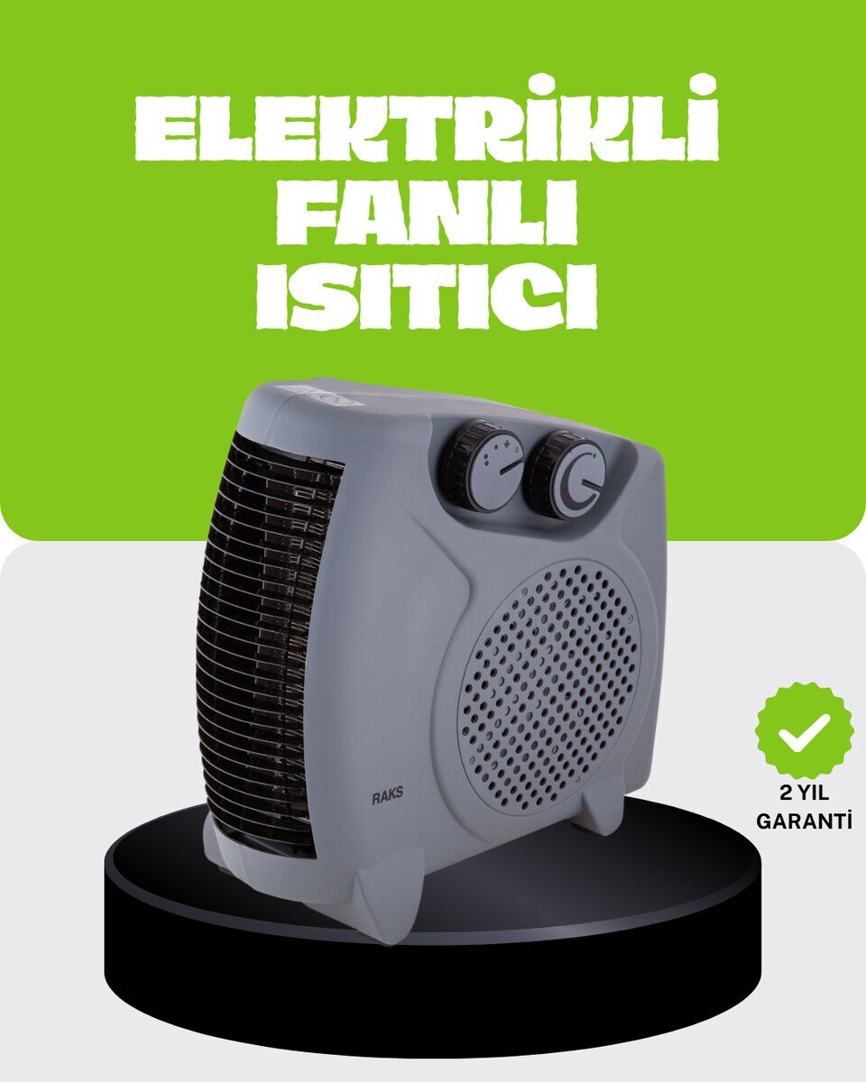 Güvenli Elektrikli Fanlı Isıtıcı Termostatlı Hızlı Isıtma