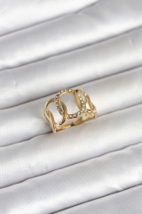 316L Çelik Gold Renk Samanyolu Model Kadın Yüzük 5886