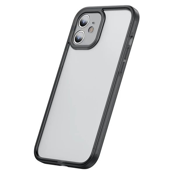 Baseus iPhone 12 Mini Kamera Lens Koruyuculu Frame Kılıf-(5775)