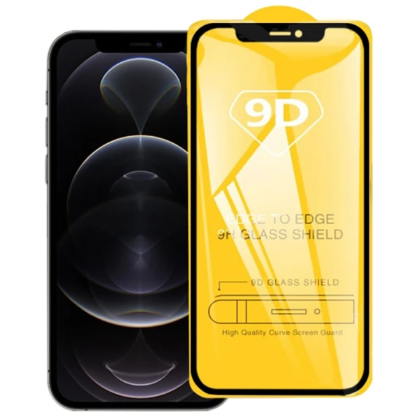 ALLY İPhone 12/12 Pro 6.1 9D Full Glue Tempered Cam Ekran Koruyucu-(5775)