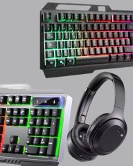 Işıklı Oyuncu Klavye Mouse ve Bluetooth Kulaklık Seti Türkçe Q USB