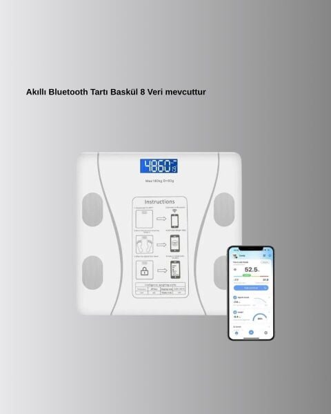 Akıllı Bluetooth Tartı – 8 Farklı Ölçüm Verisi Otomatik Kişi Tanıma