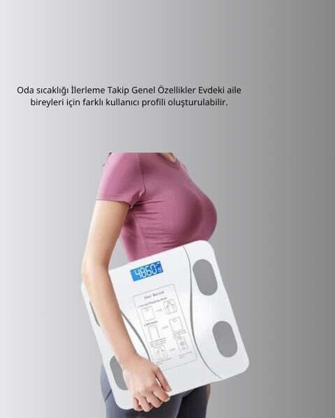 Akıllı Bluetooth Tartı – 8 Farklı Ölçüm Verisi Otomatik Kişi Tanıma