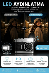 Ezere PixCam Vintage Taşınabilir Mini Dijital Kamera Selfie Video Vlog Kamerası Mini Anahtarlık 1080P-(5775)