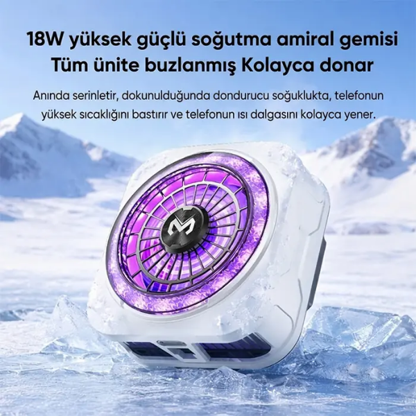 MEMO CX21 18W Manyetik Telefon Soğutucu RGB Işıklı Yarı İletken Buz Soğutmalı Mobil Oyun Fanı-(5775)