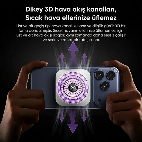MEMO CX21 18W Manyetik Telefon Soğutucu RGB Işıklı Yarı İletken Buz Soğutmalı Mobil Oyun Fanı-(5775)