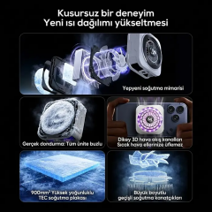 MEMO CX21 18W Manyetik Telefon Soğutucu RGB Işıklı Yarı İletken Buz Soğutmalı Mobil Oyun Fanı-(5775)