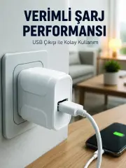 12W USB Şarj Adaptörü Ev ve Ofis Kullanımına Uygun