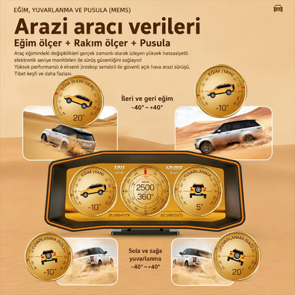 Ally P4 OBD2 + GPS Head Up Display HUD Dijital Hız Göstergesi-(5775)