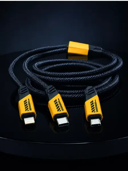 USB 3'ü 1 Arada Şarj Kablosu 240W PD Destekli Çoklu Şarj Kablosu