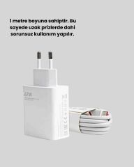 67 Watt Güçlü Şarj Aleti Samsung S23 Ultra S24 Uyumlu