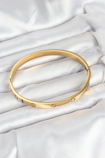 316L Çelik Gold Renk 65 mm Kadın Kelepçe Bileklik 5886