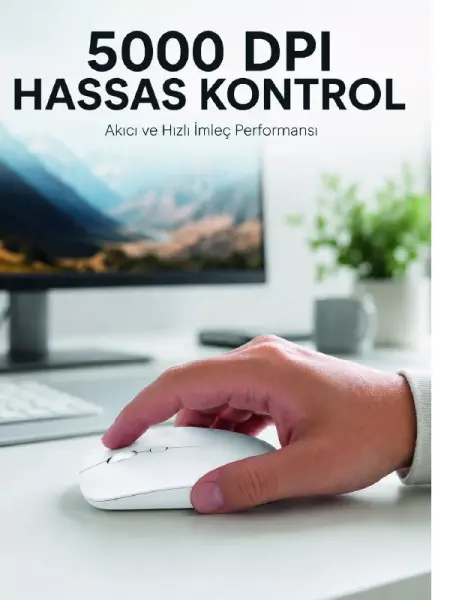 Kablosuz Bluetooth Oyuncu Mouse Sessiz Tıklama Ergonomik Wireless Fare