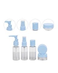 5’li Seyahat Dolum Şişe Seti 30 ml Şeffaf Taşıma Çantalı