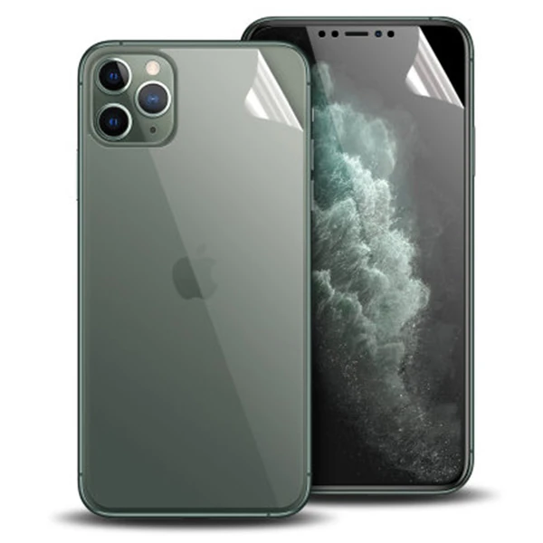 İPhone 11 Pro Max 6.7 Film Ön Arka Full Koruyucu Membran Nano Hidrojel Koruyucu Set-(5775)