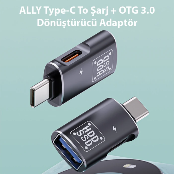 ALLY Type-C To Şarj + OTG 3.0 Dönüştürücü Adaptör-(5775)