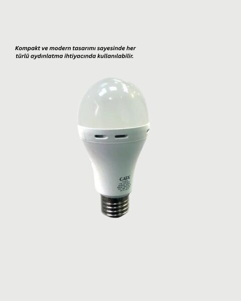 30W Şarjlı LED Ampul E27 Duy %80 Enerji Tasarruflu Soğuk Beyaz