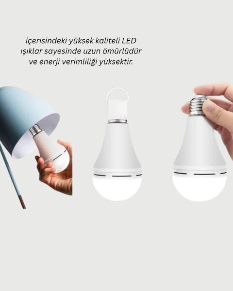 Şarjlı LED Ampul 30 Watt Soğuk Beyaz