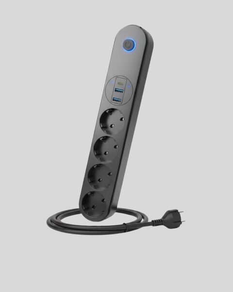 Led Anahtarlı Akım Korumalı Çoklu Priz 4 Priz 3 USB Girişli