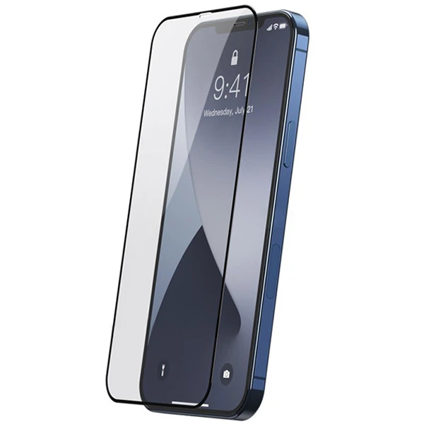 Baseus İPhone 12 Pro Max 6.7 Ekran Koruyucu 0.3MM Full Anti Blue Light Tempered Cam Ekran Koruyucu 2-(5775)