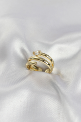 Pirinç Gold Renk Sarmal Yılan Model Kadın Yüzük 5886