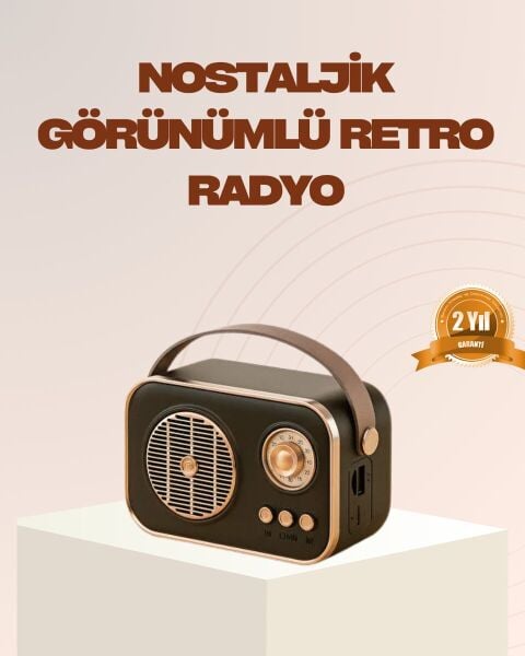 Retro Bluetooth Radyo – Nostaljik Tasarım TF Kart ve USB Destekli