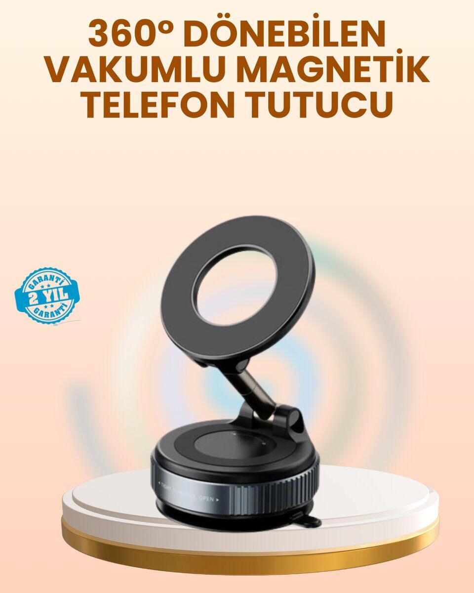 Vakumlu Manyetik Araç Telefon Tutucu Güçlü Tutuş