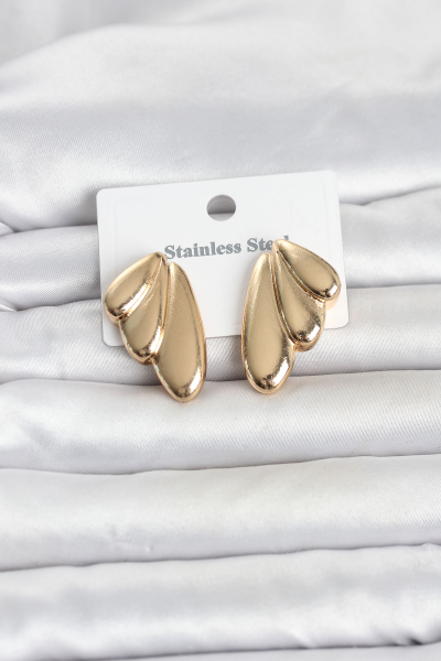 316L Çelik Gold Renk Vintage Kadın Küpe 5886