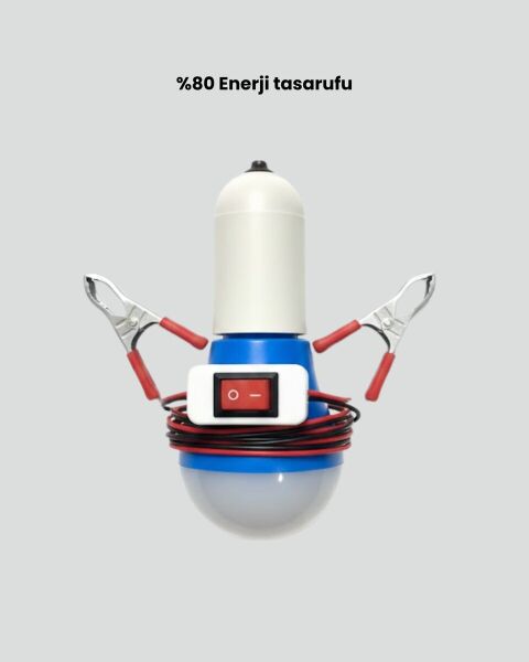 Aküden Çalışan 12V LED Ampul Taşınabilir Kullanım