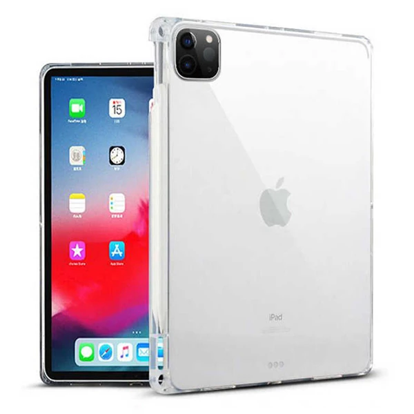 ALLY iPad Pro 11-inch (2021)-(2020)-(2018) Kalem Yerli Şeffaf Silikon Kılıf-(5775)