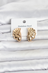 316L Çelik Gold Renk Vintage Model Kadın Küpe 5886