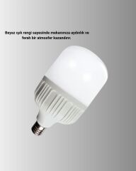 Şarjlı LED Torch Ampul 30 Watt Beyaz Işık Enerji Tasarruflu